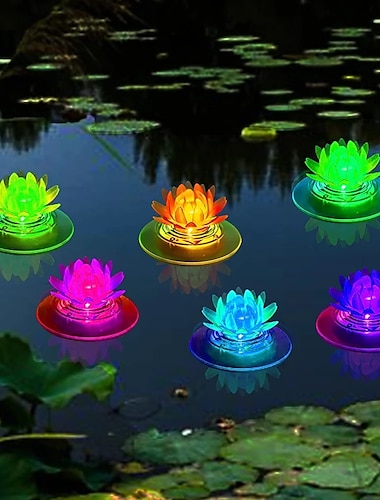  solaire led flotteur lotus grenouille lampe rgb changement de couleur en plein air jardin piscine lumière décor lumière sous-marine piscine solaire paysage lumière