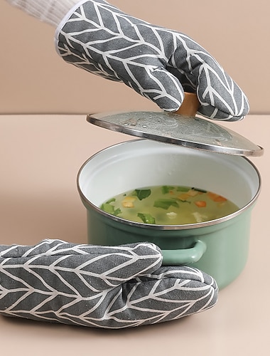  2 peças luvas de isolamento de micro-ondas para cozinha grade espessa anti-queimadura e luvas resistentes ao calor luvas de forno de linho e algodão para cozimento em alta temperatura