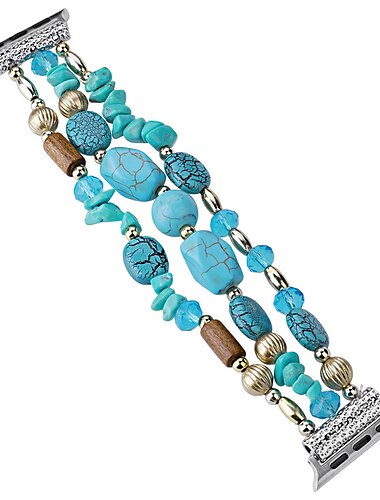  Jewelry Bracelet Compatible with Apple Watch band 38mm 40mm 41mm 42mm 44mm 45mm 49mm Women Beaded Two Tone Beads Strap Replacement Wristband for iwatch Series Ultra 8 7 6 5 4 3 2 1 SE