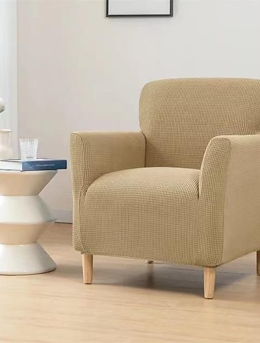  Funda elástica para sofá individual, funda para sillón, protector de muebles para sofá de 1 plaza con fondo elástico para niños, mascotas