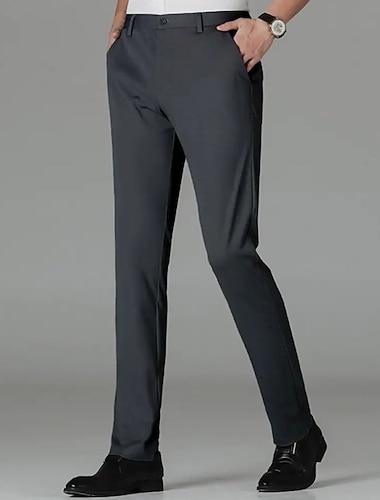  Herren Anzughosen Hose Hosen Anzughose Tasche Glatt Komfort Atmungsaktiv Outdoor Täglich Ausgehen Brautkleider schlicht Ausgefallene Schwarz Dunkelblau