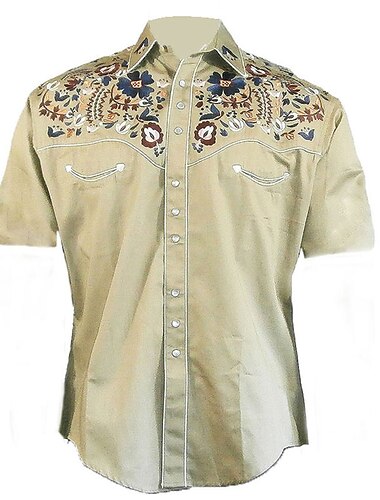  Per uomo Floreale Stampe astratte Camicia Camicia occidentale Camicia da cowboy Manica corta Di tendenza Streetwear Originale Esterno Strada Giornaliero Estate Primavera Collo ripiegabile Stampa
