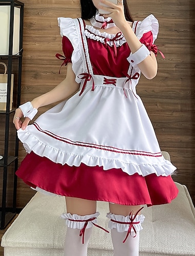  Inspiré par Cosplay Tenus de Soubrette Manga Costumes de Cosplay Japonais Carnaval Costumes de Cosplay Robes Manche Courte Robe Costume Pour Femme Fille