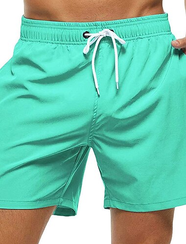  Herren Boardshorts Badeshorts Badehose Schwimmshorts Bademode Shorts Kurze Hosen mit Mesh-Futter Glatt Atmungsaktiv Schnelltrocknend Surfen Festtage Ausgefallene Boho Armeegrün Schwarz