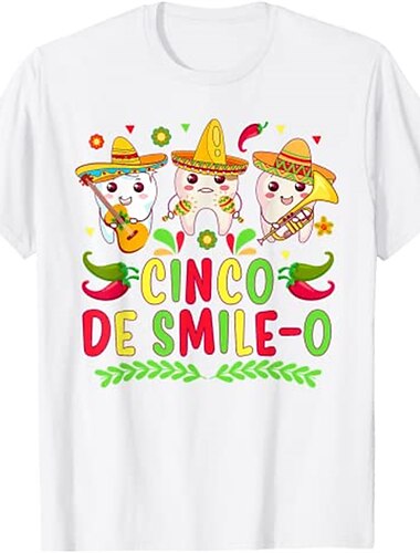  mexican tee cinco de mayo fiesta t-shirt print street style t-shirt für männer frauen unisex erwachsene heißprägung 100 % baumwolle lässig täglich