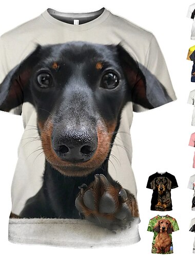  dier hond teckel t-shirt grafisch T-shirt voor heren dames unisex volwassenen 3D-print casual dagelijks schattig grappig cadeau