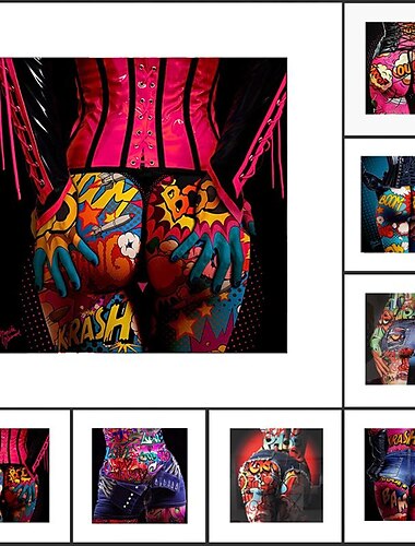  personnes mur art toile sexy cul imprime peinture oeuvre photo pop graffiti coloré décoration de la maison décor toile roulée pas de cadre sans cadre non étiré