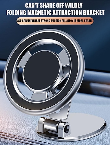  Supporto per telefono da cruscotto Regolabili A calamita Rimovibile Porta telefono per Auto Compatibile con Tutti i telefoni cellulari Appendini per cellulare