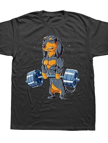  Dier Hond Teckel T-Shirt Afdrukken Street Style Voor Voor Stel Voor heren Dames Volwassenen Heet stempelen Casual / Dagelijks