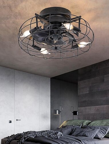  gekooide plafondventilator met licht afstandsbediening low profile inbouwventilatordelier zwarte kleine bladloze plafondventilator voor woonkamer slaapkamer keuken