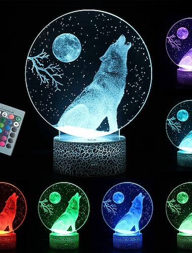  dinosaur leker 3d natt lys lampe - barn barn gave til gutter 16 led farger skiftende belysning touch usb lade bord skrivebord soverom dekorasjon kule gaver ideer bursdag jul til baby venner