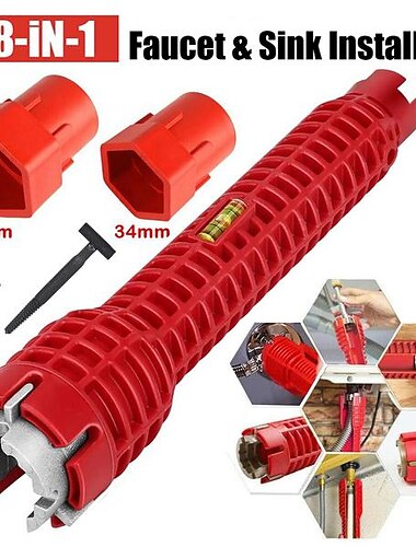  8 in 1 multifunctionele kraan en gootsteen installer tool kraan moersleutel tool sanitair tool waterleiding spanner voor keuken badkamer toilet waterleiding