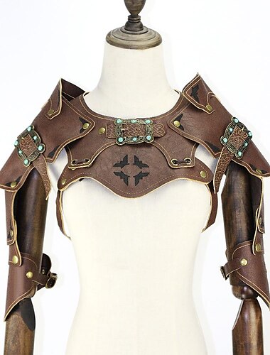  Retro / vintage Punk och gotiskt Medeltida kostymer Vapen och Rustning Linne Axelrustning Ren Faire Riddare Viking Främling Herr Dam Unisex Viking Maskerad Prestanda Fest Scen Vuxna Axelrustning