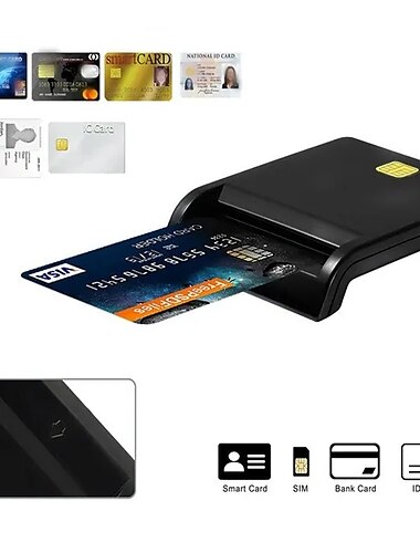  leitor de cartão inteligente cac usb de acesso comum para casa preto com unidade de cd