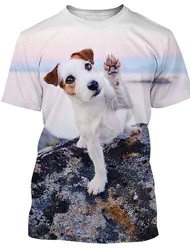  Dier Hond Jack Russell Terrier T-Shirt Anime 3D Grafisch Voor Voor Stel Voor heren Dames Volwassenen Maskerade 3D afdrukken Casual / Dagelijks