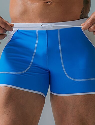  Herren Bademode Badehose Schwimmshorts Boxer-Badeshorts Shorts Kurze Hosen Tasche Glatt Komfort Atmungsaktiv Outdoor Täglich Ausgehen Sport Hawaiianisch Schwarz Rote