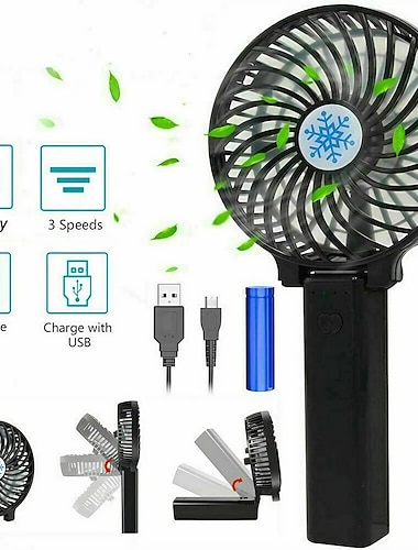 Мини складывающийся настольный вентилятор – ручной ультратихий USB заряжаемый вентилятор и охладитель воздуха для дома студенческого общежития или офиса
