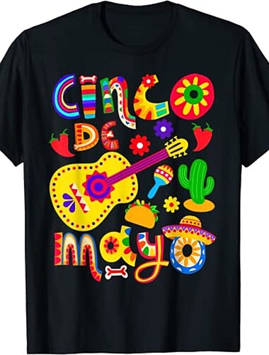  мексиканская футболка cinco de mayo fiesta футболка с принтом в уличном стиле футболка для мужчин и женщин унисекс взрослые горячие тиснения 100% хлопок повседневные