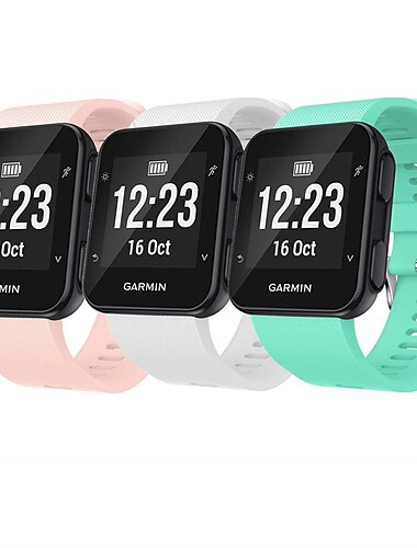  3 Pack Uhrenarmband für Garmin Forerunner 35/30 Silikon Ersatz Gurt Wasserdicht Verstellbar Frauen Männer Sportarmband Armband