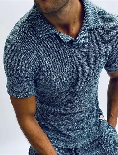  Per uomo Polo Sportivo POLO Informale Per eventi Collare cubano Manica corta Di tendenza Essenziale Liscio Asciugatura rapida Estate Standard Azzurro Nero Rosso Marrone Grigio Polo Sportivo