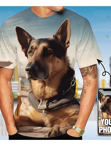  anpassad husdjurs-t-shirt för män designa din egen lägg till din hundkatt skräddarsydda personliga överallt tryckt-tröjor anpassade gåvor