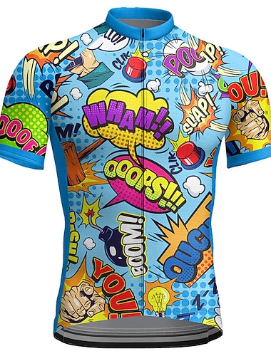  Homens Camisa para Ciclismo Gráfico Carta e Número Engraçado Manga Curta Moto Camisa / Roupas Para Esporte Blusas com 3 bolsos traseiros Ciclismo de Montanha Ciclismo de Estrada Secagem Rápida Tiras