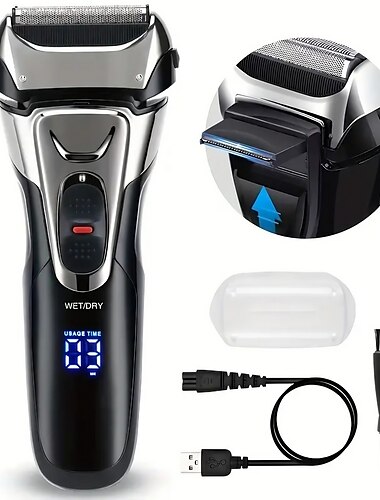  rasoirs électriques pour hommes visage rasoirs électriques pour hommes rasoirs électriques à feuille rasoirs électriques pour hommes rasoirs à barbe rechargeables tondeuse à barbe utilisation sèche et