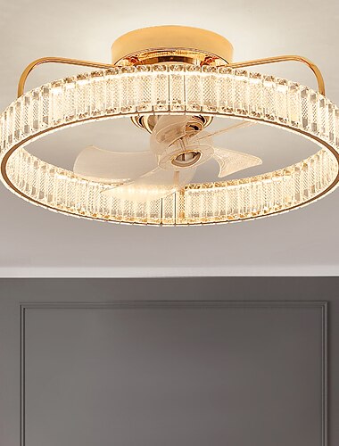  led plafondventilatoren met verlichting kristallen kroonluchters dimbaar met afstandsbediening contral 20" inbouw plafondlamp metalen kroonluchter slaapkamer woonkamer