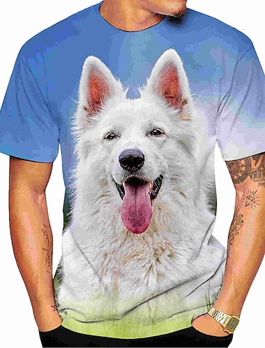  Dier Hond Duitse herder T-Shirt Anime 3D Grafisch Voor Voor Stel Voor heren Dames Volwassenen Maskerade 3D afdrukken Casual / Dagelijks