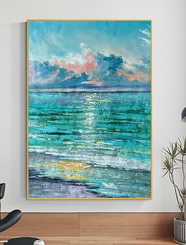  Mintura handgefertigte Landschaftsölgemälde auf Leinwand, Wandkunst, Dekoration, modernes abstraktes Bild für Wohnkultur, gerolltes, rahmenloses, ungedehntes Gemälde