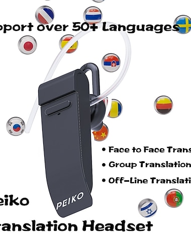  Peiko Language Translator Smart Earbud поддерживает 32 языка &усилитель; Голосовой переводчик в режиме реального времени с 44 акцентами поддерживает 11 языков автономного голосового перевода с