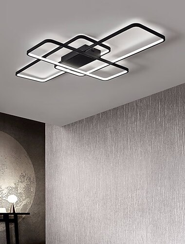  Taklamper med 4 lys, 90 cm dimbar, klyngedesign, taklamper i aluminium, silikagel, kunstnerisk stil, moderne stil, nyhet, malte overflater, svart/hvit/gull, 110-240v