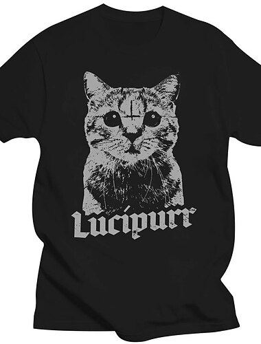  Animal Chat Lucipur Manches Ajustées Imprime Style de rue Pour Couple Homme Femme Adulte Estampage à chaud Casual Quotidien