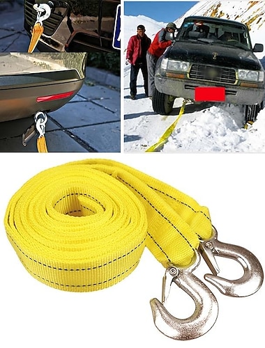  StarFire Trailer Rope Double Thick Towing Belt 4 Meters 5 Tons Pulling Rope Hook Car Tow Rope Tow Rope Auto Supplies