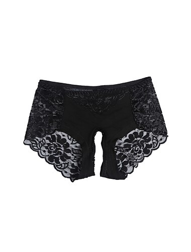  Mujer Lencería Sexy Panties Color puro Moda caliente Confort Cama Cita Vacaciones Encaje Transpirable Verano Primavera Rosa Claro Negro