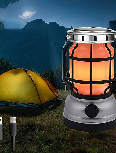 tragbare retro laternen taschenlampe stufenlos dimmbar wiederaufladbare camping zelt reise outdoor beleuchtung ausrüstung licht lampe
