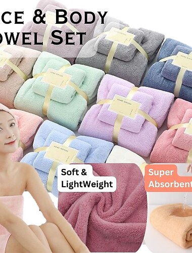  badhanddoekenset voor badkamer, dik, zacht&amp;absorberende fleece badhanddoeken, 1 st badhanddoek&amp;1pc handdoek, microfiber sneldrogende badhanddoek, multifunctionele badlakens handdoeken voor