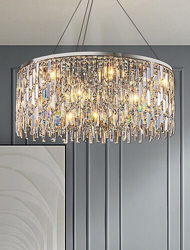  Licht Luxus Wohnzimmer Kronleuchter neue moderne einfache runde Licht Luxus Kristalllampe Designer Wohnatmosphäre Restaurant Kronleuchter