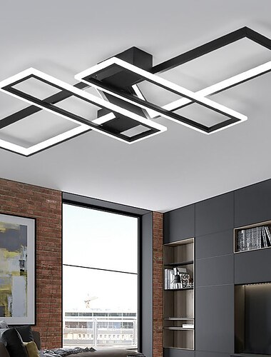  LED-Deckenleuchten 4-Licht 60 * 90cm LED-Deckenleuchte Aluminium-Unterputzleuchten LED-moderne Stil-Esszimmer-Schlafzimmerleuchten 110-240 V nur dimmbar mit Fernbedienung