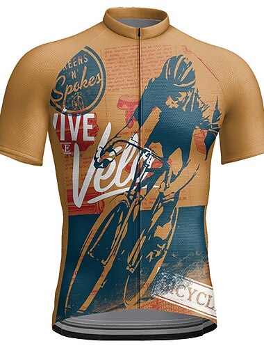  Hombre Maillot de Ciclismo Graphic Letra y Número Gracioso Manga Corta Bicicleta Maillot Camiseta con 3 bolsillos traseros MTB Bicicleta Montaña Ciclismo Carretera Secado rápido Bandas Reflectantes