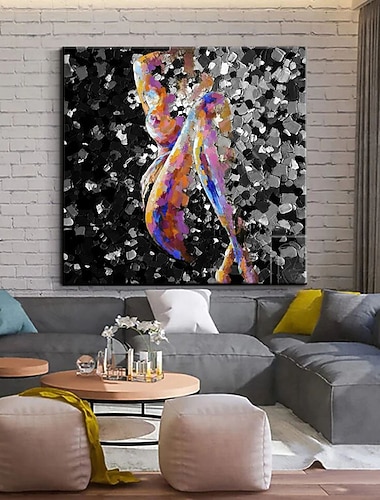  main peint à la main peinture à l'huile mur art abstrait femme nue sculpture décoration de la maison décor toile roulée pas de cadre non étiré