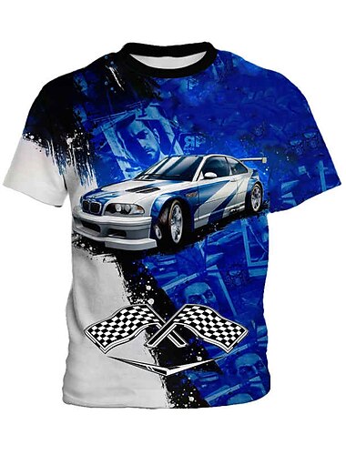  mode brevmönster tryckt kortärmad t-shirt mode 3d-tryckta färgglada skjortor för pojkar och flickor