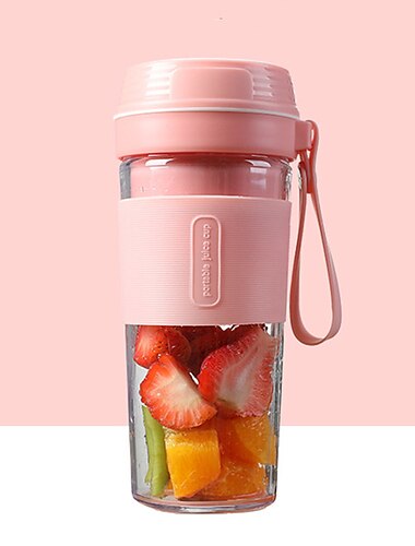  Tragbarer elektrischer Entsafter Smoothie-Mixer Mini-Mixer mit 4 Messern USB-Wireless-wiederaufladbarer Mixer Entsafter Tasse für Sportreisen