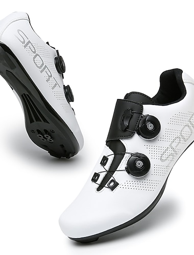  Взрослые Обувь для шоссейного велосипеда Велообувь с шипами Дышащий Шоссейные велосипеды Велосипедный спорт / Велоспорт Черный Белый Муж. Жен. Обувь для велоспорта
