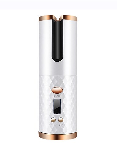  Automatischer Lockenstab, kabelloser Lockenstab mit 6 Temperaturen und Timer, kabelloser tragbarer Lockenstab, wiederaufladbarer rotierender Lockenstab, selbstlockender Stab, langanhaltend glänzende