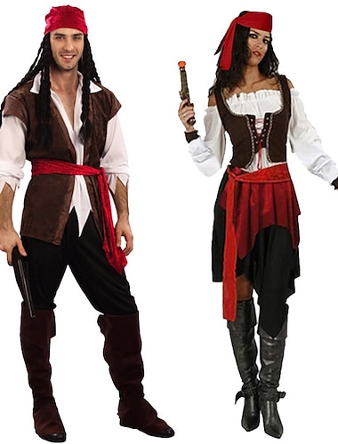  Pirates of the Caribbean Pirates des Caraïbes Tenues Costume Cosplay Fête costumée Cosplay de Film for Couple Homme Femmes Adulte Mascarade