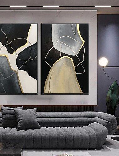  handgemachtes handgemaltes Ölgemälde Wand moderne abstrakte übergroße abstrakte Gemälde auf Leinwand schwarz-weiße Wandkunst Acrylgemälde für Hotelwanddekor Bewegung der Geister ohne Rahmen