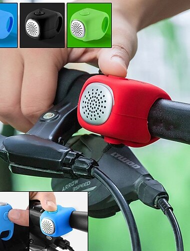  Cloche de vélo électrique 90db klaxon résistant à la pluie vtt guidon de vélo coque en silicone anneau vélo cloche accessoires