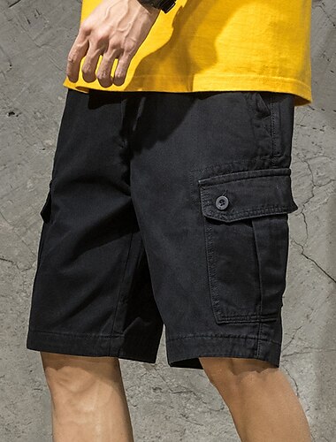  Herren Cargo-Shorts Shorts Sommershorts Kordelzug Elastischer Bund Mehrere Taschen Einfach tragbar Kurz Outdoor Lässig Täglich Mode Designer Schwarz Armeegrün