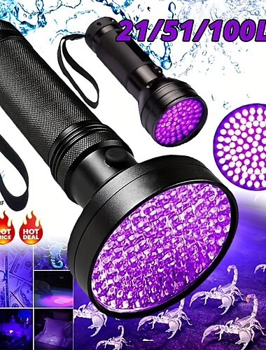  Linterna uv con 128 leds 395nm lámpara de luz de antorcha ultravioleta detector de luz negra para orina de perro manchas de mascotas y chinches